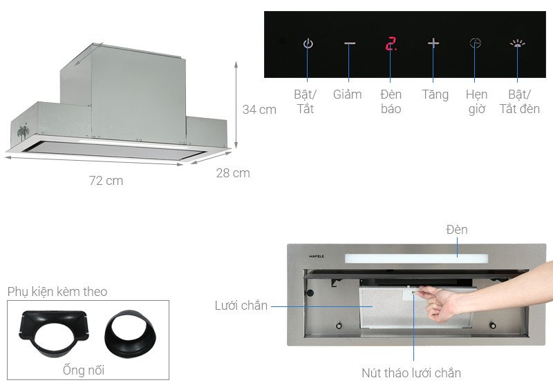 Máy Hút Mùi Âm Tủ HH-BI72A Hafele 533.80.027