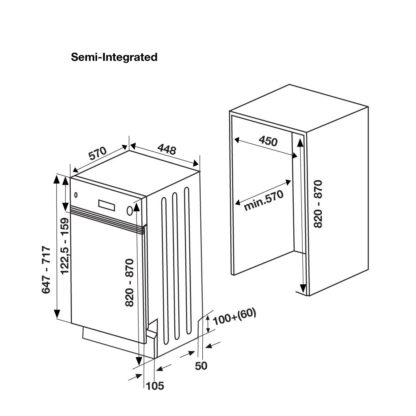 Máy rửa chén âm bán phần HDW-HI45A 45cm