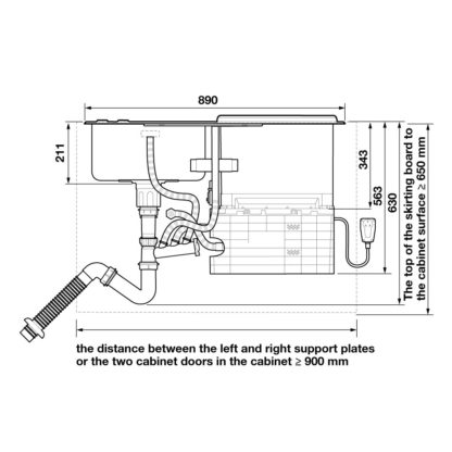 Chậu kết hợp máy rửa chén HDW-SD90A