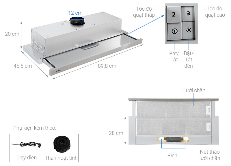 Máy Hút Mùi Âm Tủ HH-TI90D Hafele 539.81.085